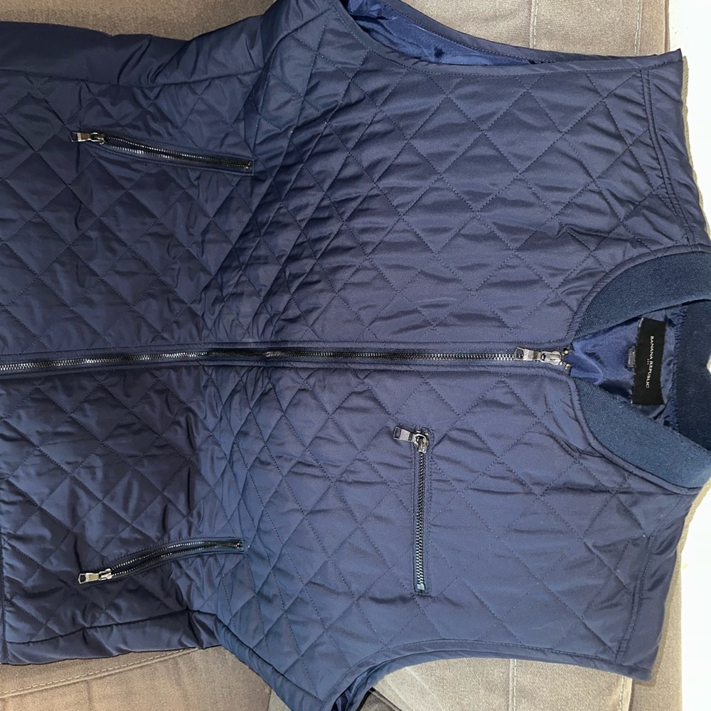 Men's Banana Republic Quilted Blue Vest